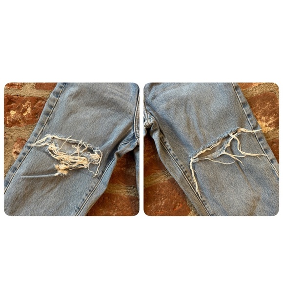 Carmar Blue Straight Leg Distressed Ripped Shredded size 25 Jeans denim - Picture 10 of 13